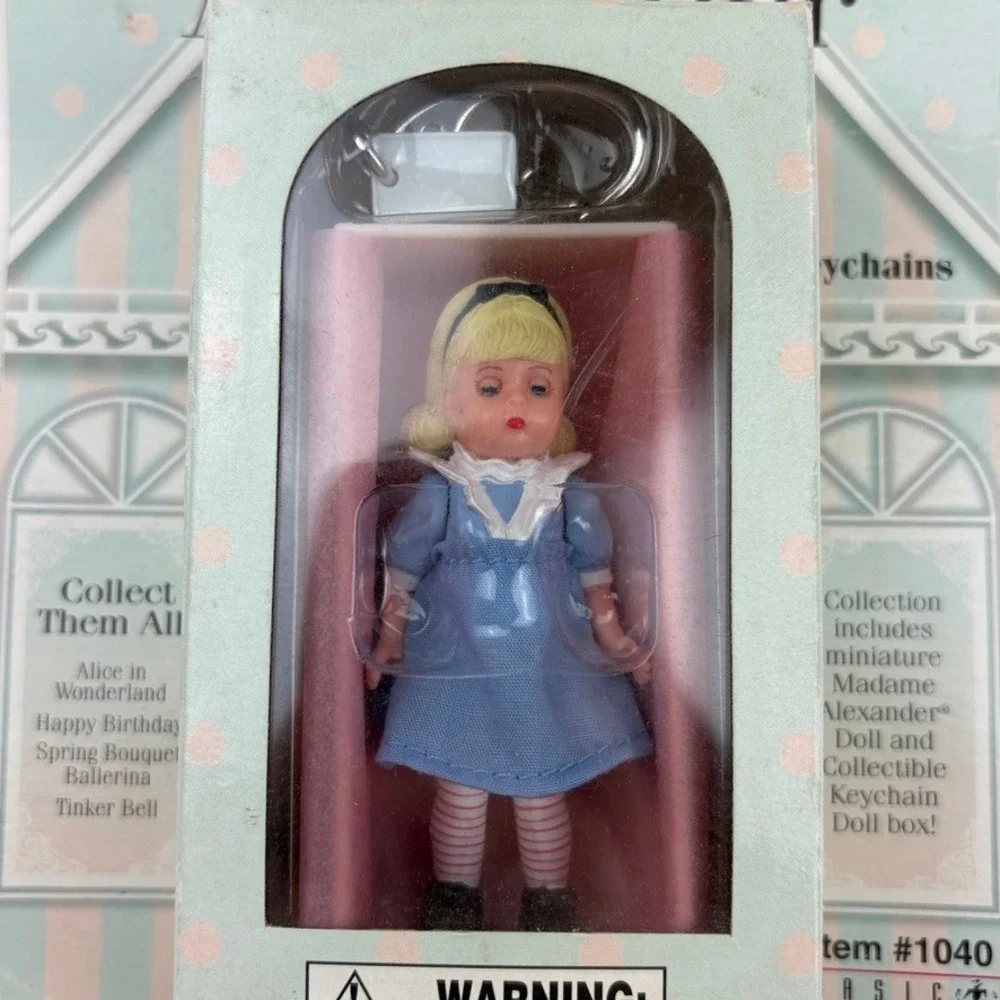 NIB Madame‎ Alexander Alice in Wonderland Mini Doll Keychain Eyes Work Collect